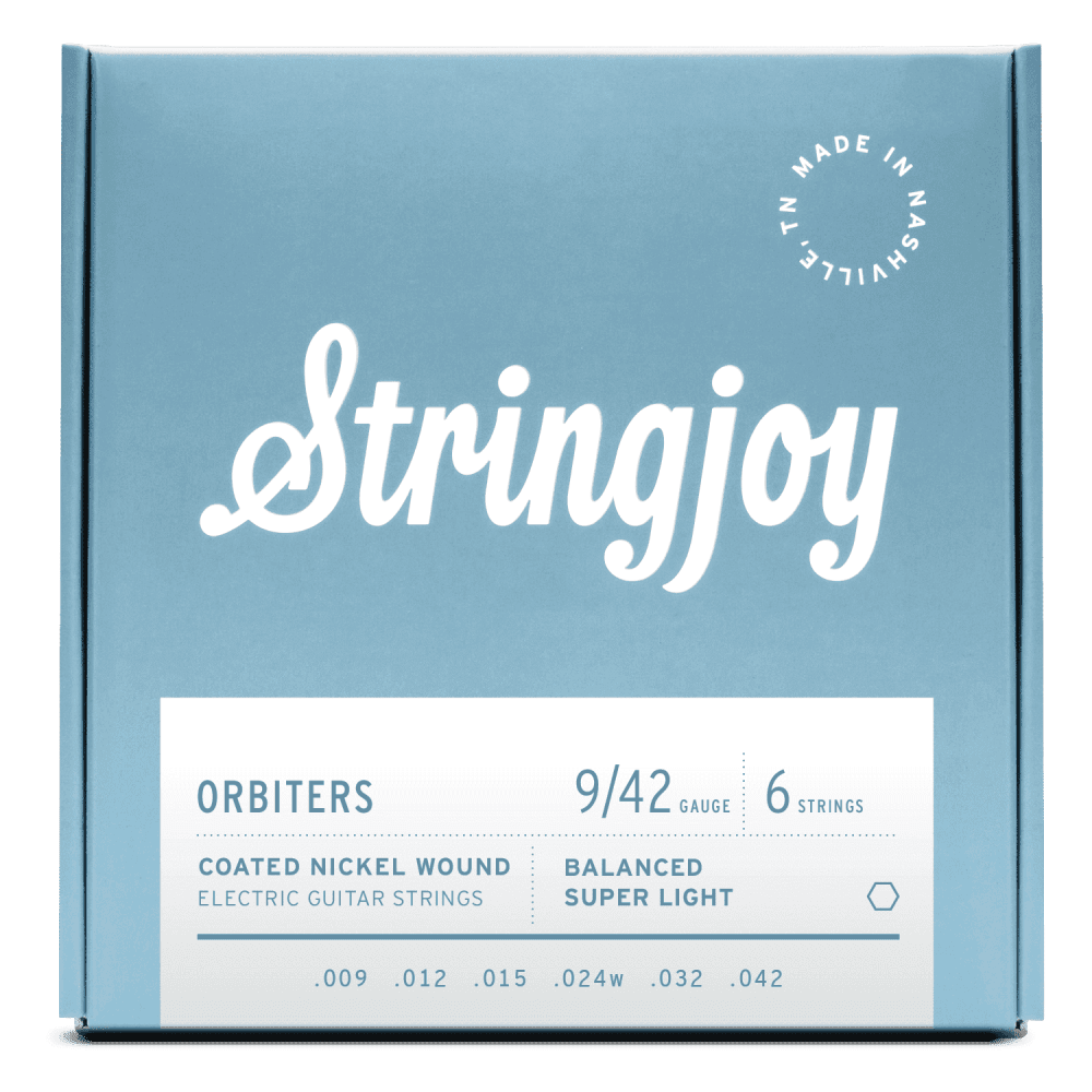 StringJoy Orbiters Coated Nickel Wound 9 42 Electric Guitar Strings