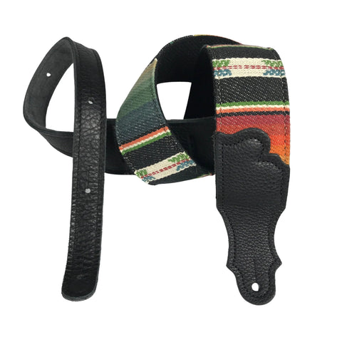 Franklin 2" Saddle Blanket Guitar Strap ~ Black/Black