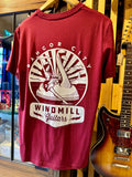 Windmill Guitars T-Shirt ~ Burgundy