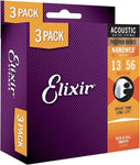 Elixir Nanoweb Phosphor Bronze Strings, 13-56 (3 For 2 Multipack)