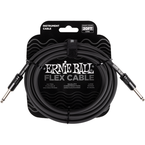 Ernie Ball 20ft Flex Guitar Cable - Black