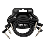 Ernie Ball 12" Flex Patch Cable 3PK - Black