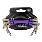 Ernie Ball 3" Flex Patch Cable 3PK - Purple